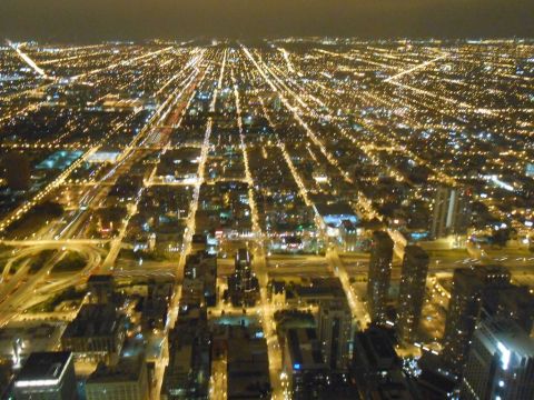シカゴの綺麗な夜景